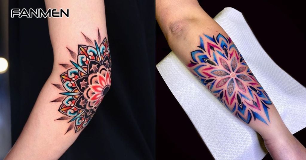 Hình xăm mandala màu sắc 10