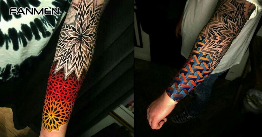 Hình xăm mandala màu sắc 5