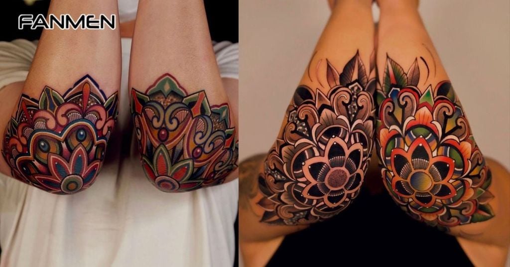 Hình xăm mandala màu sắc 9