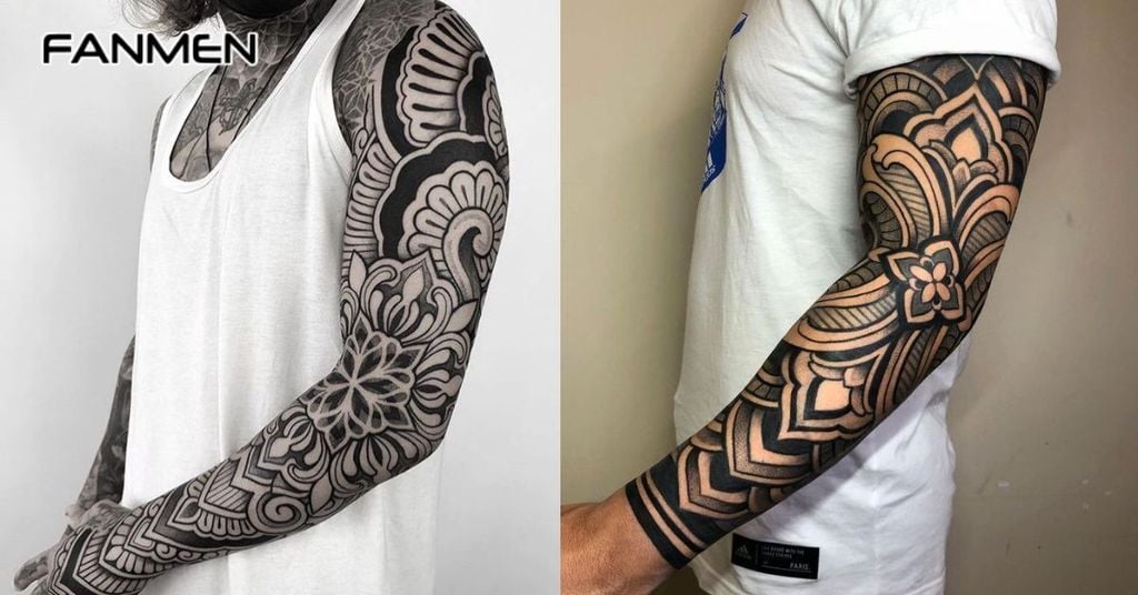 Hình xăm mandala kiểu tattoo sleeve 3