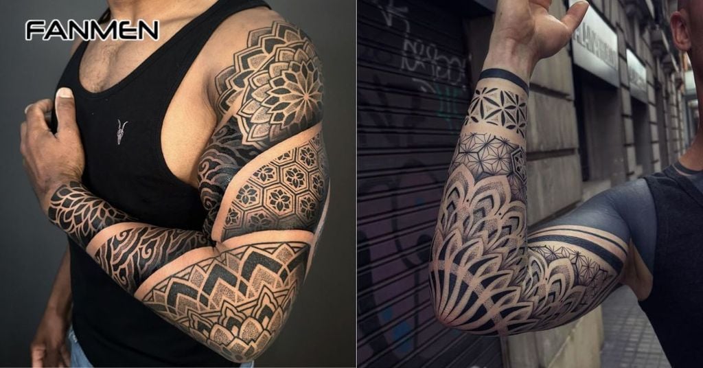 Hình xăm mandala kiểu tattoo sleeve 5