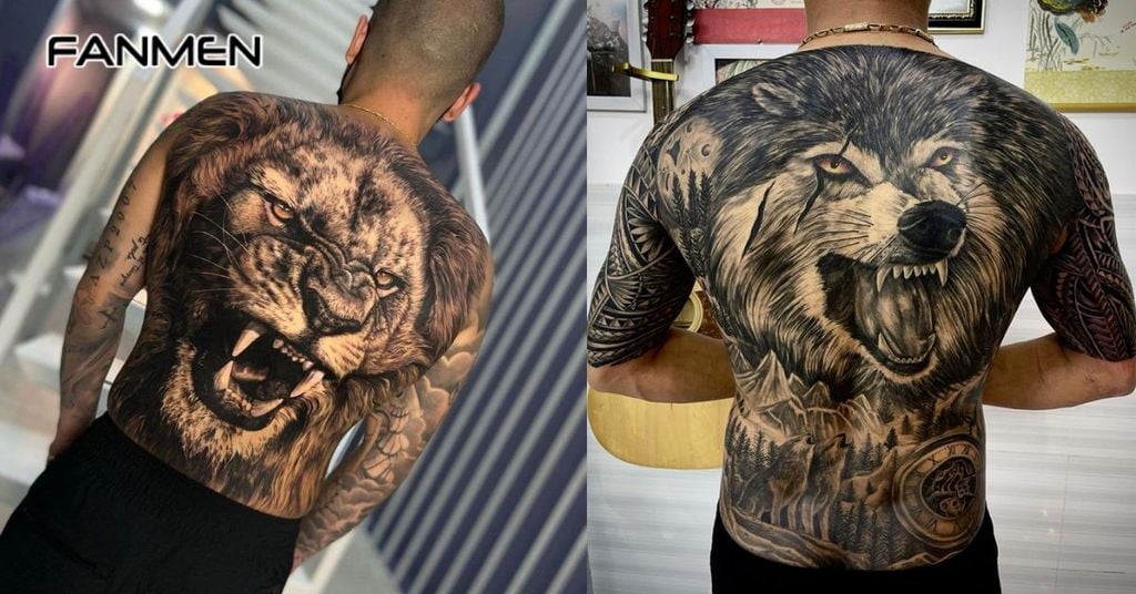 Hình xăm mạnh mẽ cho nam ở lưng