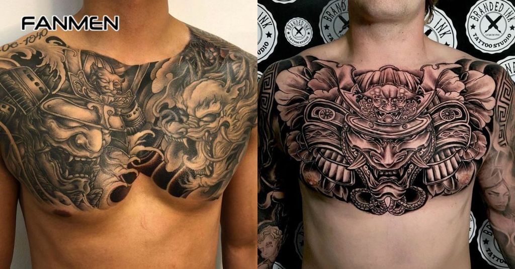 Hình xăm mạnh mẽ cho nam ở ngực