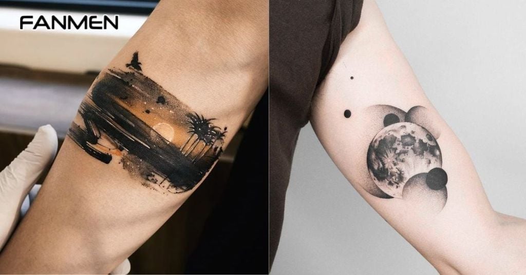 Hình xăm hình mặt trăng 3