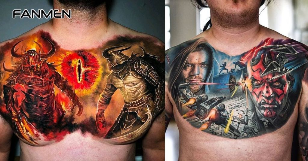 Hình xăm màu nước cho nam