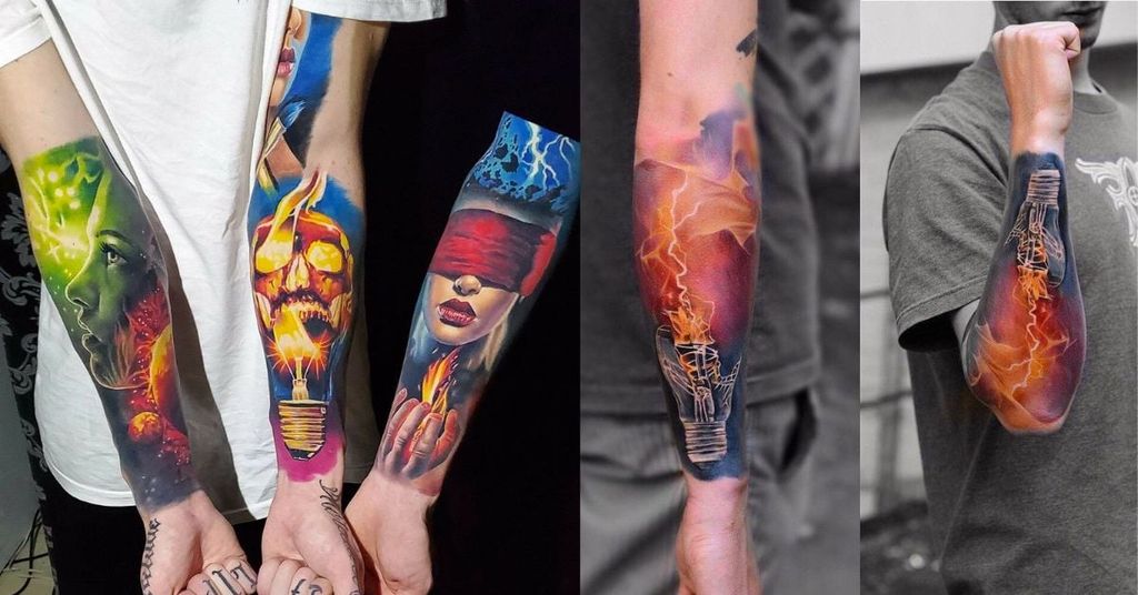 Hình xăm màu nước cho nam