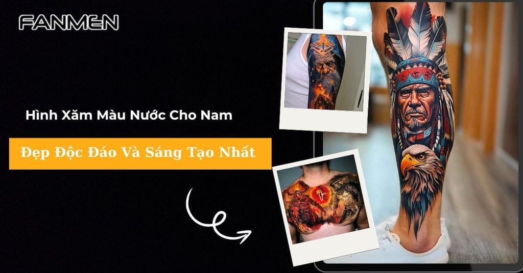 Hình xăm màu nước cho nam