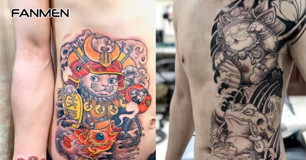 Hình xăm mèo thần tài 1