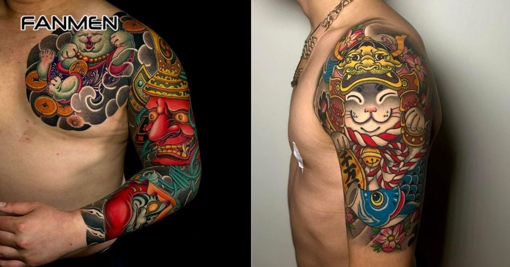 Hình xăm mèo thần tài