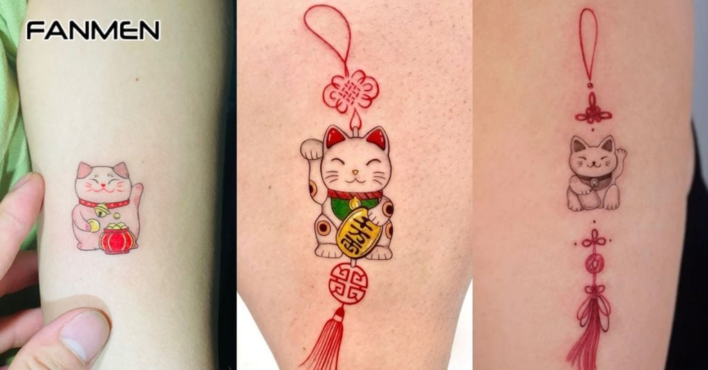 Hình Xăm Mèo Thần Tài Mini 2