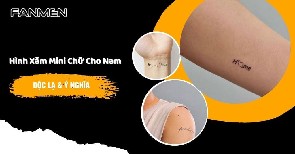 Hình xăm mini chữ cho nam