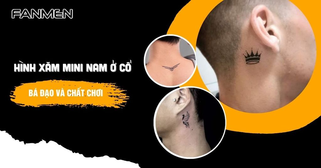 Hình xăm mini nam ở cổ