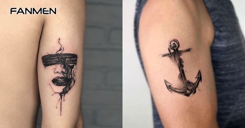 Hình xăm mini nam ở bắp tay