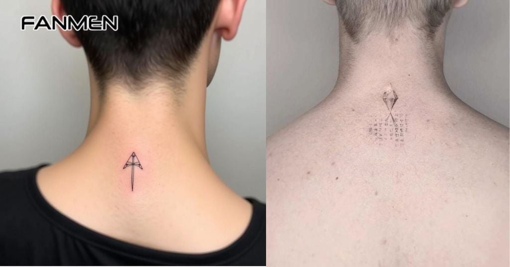 Hình xăm mini đẹp cho nam ở gáy