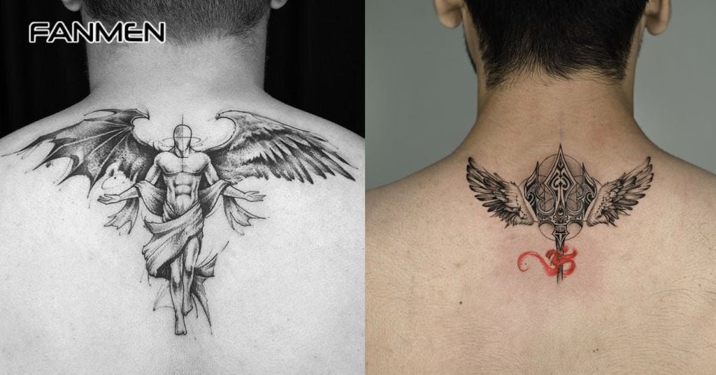 Hình xăm mini đẹp cho nam ở lưng