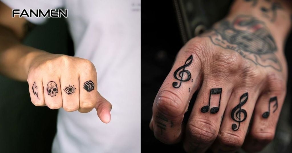 Hình xăm mini cho nam ở ngón tay