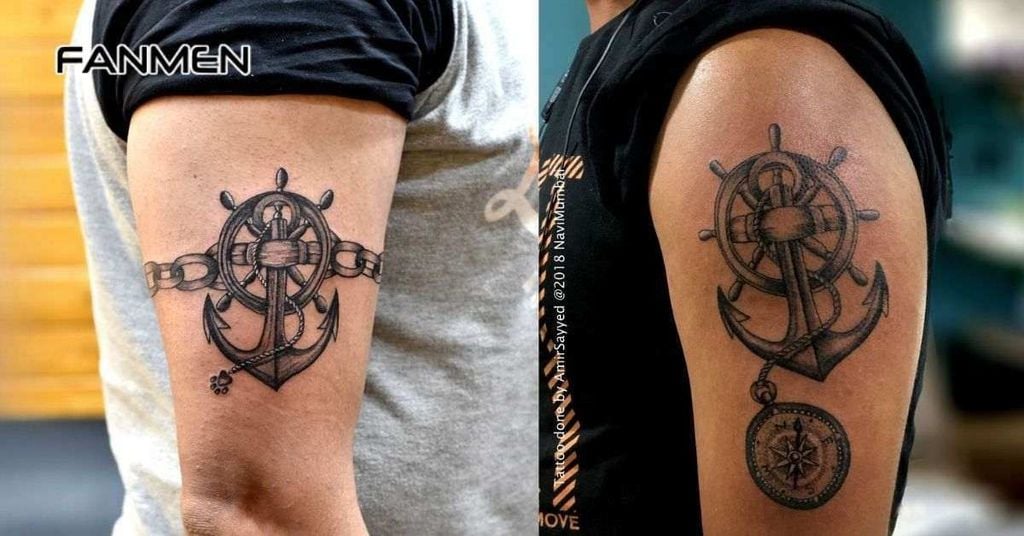 Hình xăm mỏ neo và bánh lái