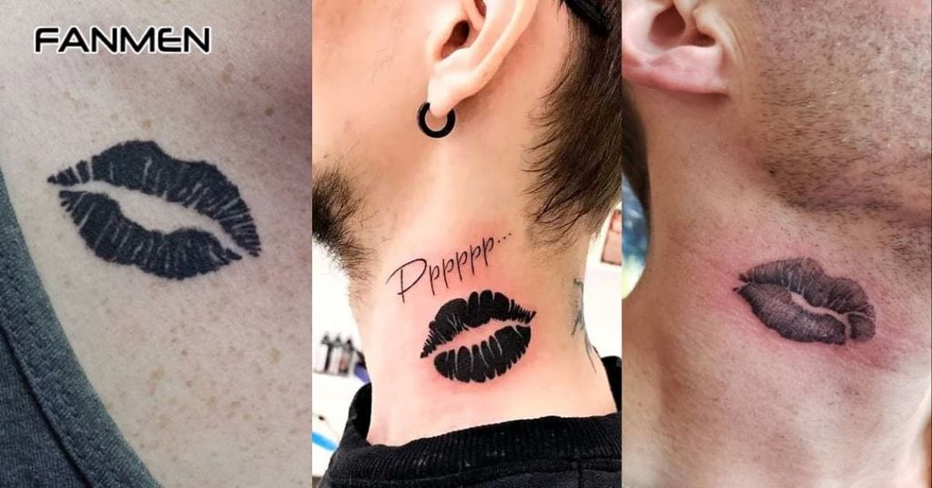 Hình Xăm Môi Đen Trắng Tối Giản 2