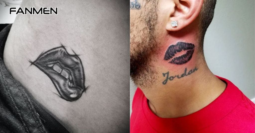 Hình xăm môi trắng đen tối giản&nbsp;5