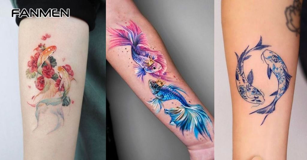 Hình xăm Song Ngư màu sắc độc đáo 4