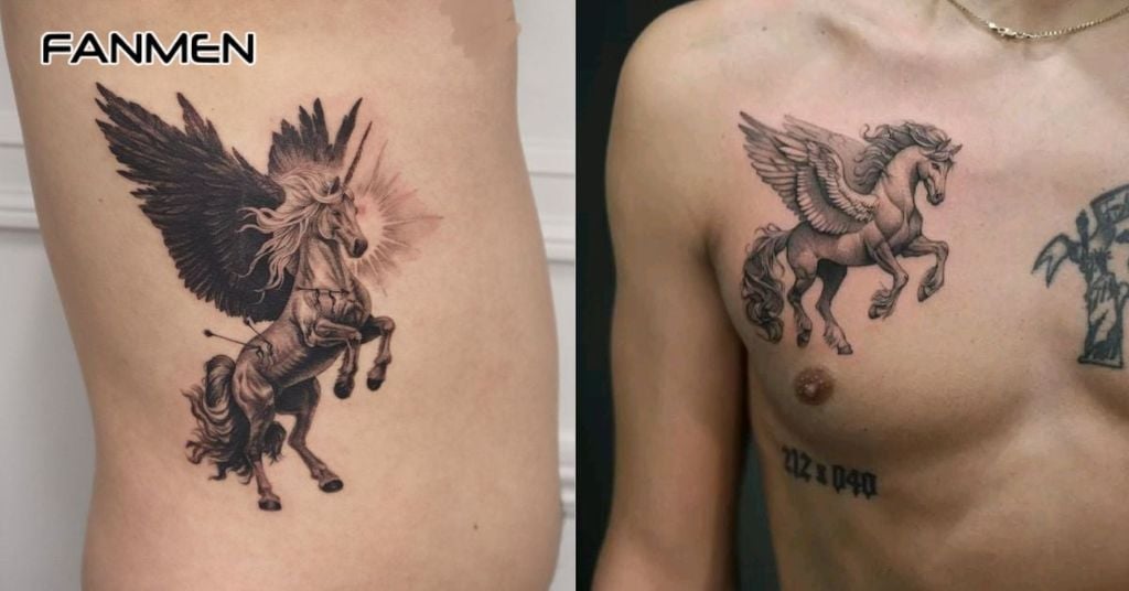 Hình xăm ngựa có cánh 5