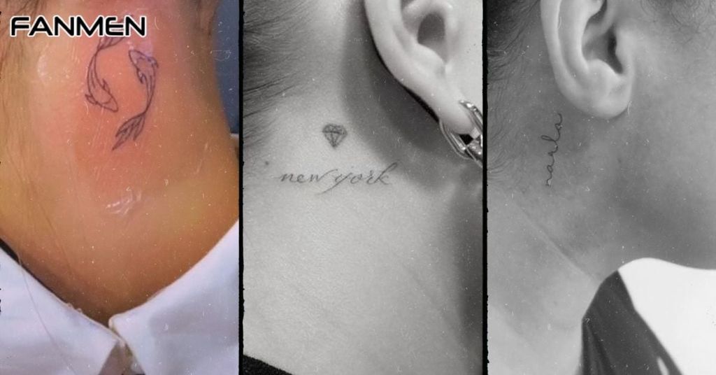 Hình xăm nhỏ cho nam ở cổ mẫu 13