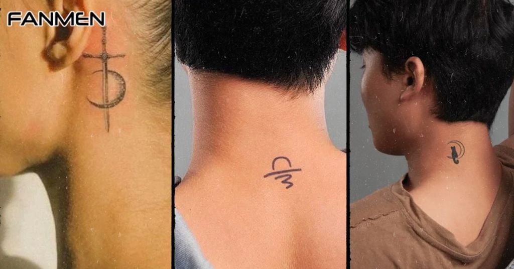 Hình xăm nhỏ ở cổ cho nam mẫu 2