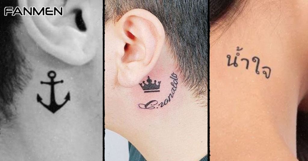 Hình xăm nhỏ ở cổ nam mẫu 11