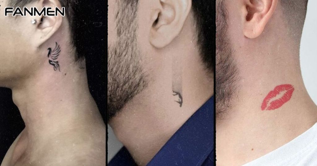 hình xăm nhỏ ở cổ nam mẫu 1