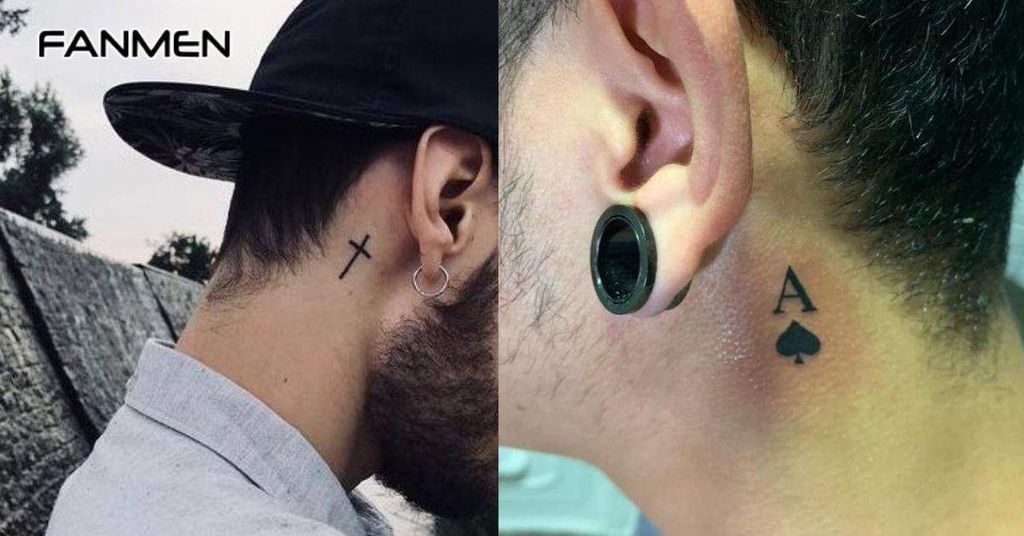 Hình xăm nhỏ sau tai cho nam