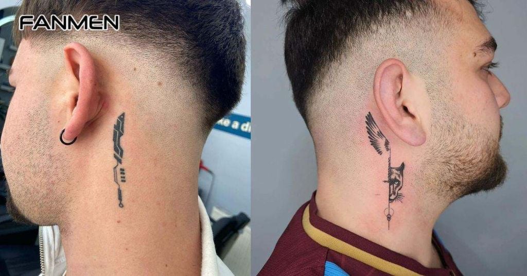 Hình xăm nhỏ sau tai cho nam