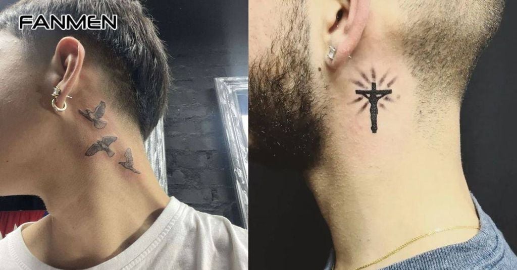 Hình xăm nhỏ sau tai cho nam