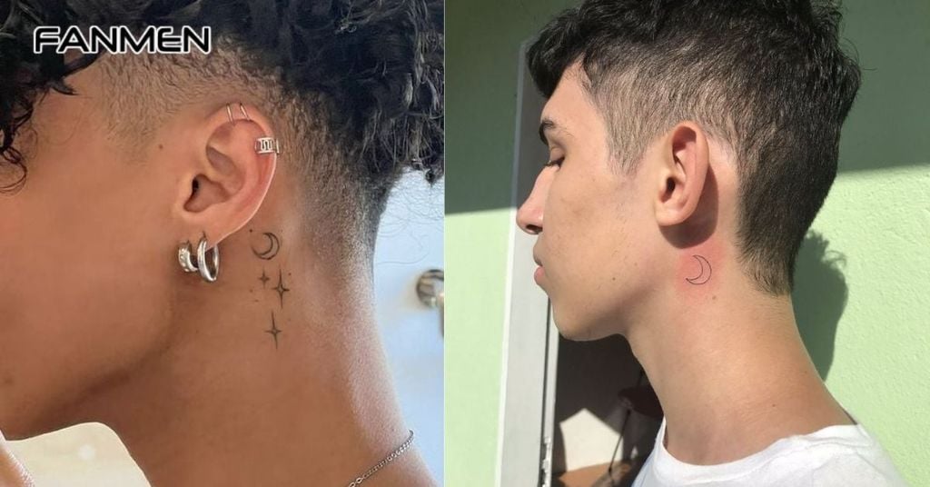 Hình xăm nhỏ sau tai cho nam
