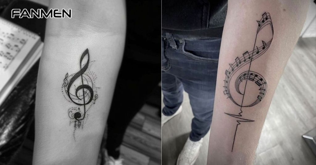 Hình xăm nốt nhạc cho nam mẫu 31