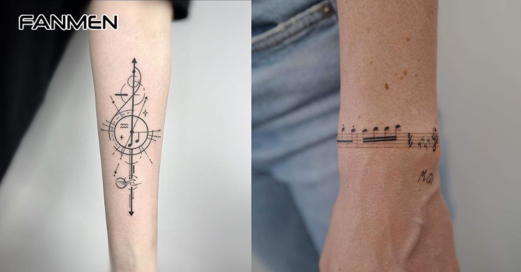 Hình xăm nốt nhạc cho nam mẫu 33