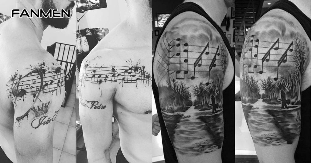 Hình xăm nốt nhạc cho nam mẫu 9