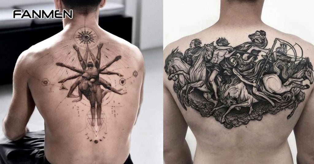 Hình xăm nửa lưng trên đẹp cho nam