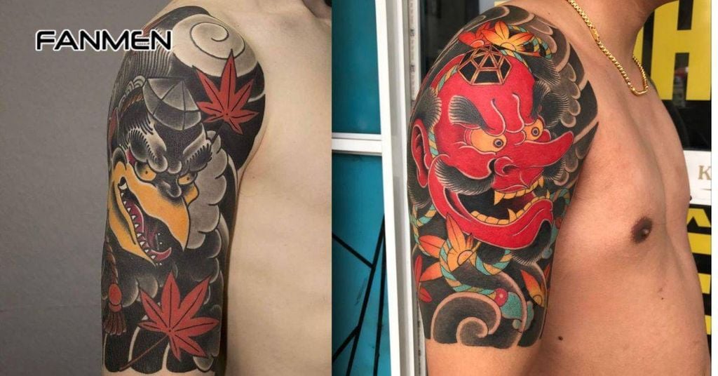 Hình xăm nửa tay nam phong cách Nhật Bản