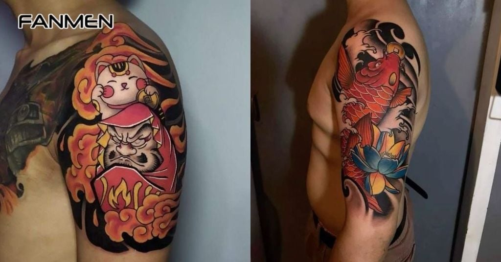 Hình xăm nửa tay nam phong cách Nhật Bản