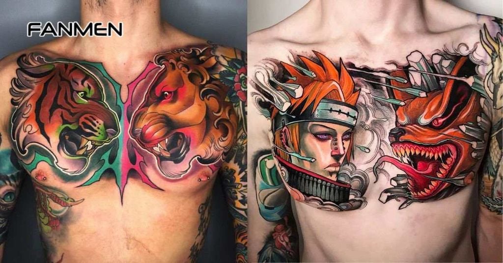 Hình xăm ở ngực nam chất