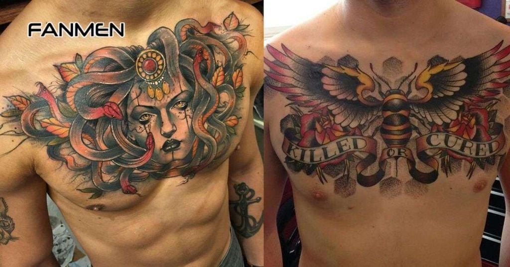 Hình xăm ở ngực nam chất