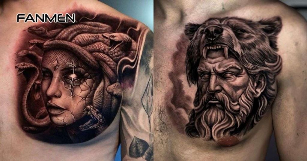 Hình xăm ở ngực nam chất