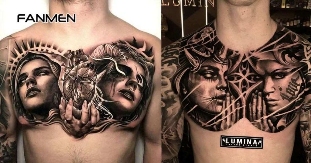 Hình xăm ở ngực nam chất