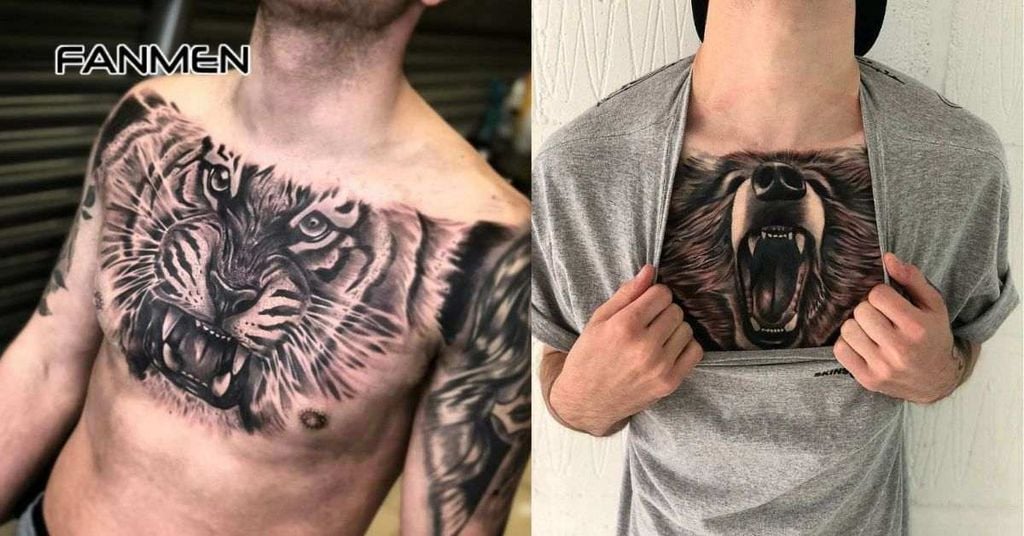 Hình xăm ở ngực nam chất