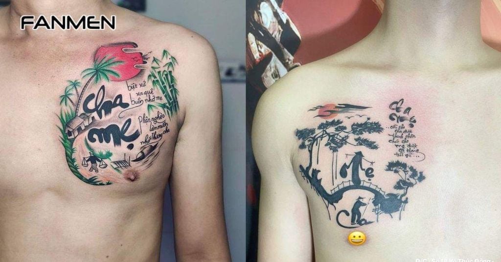 hình xăm ở ngưc nam nhỏ