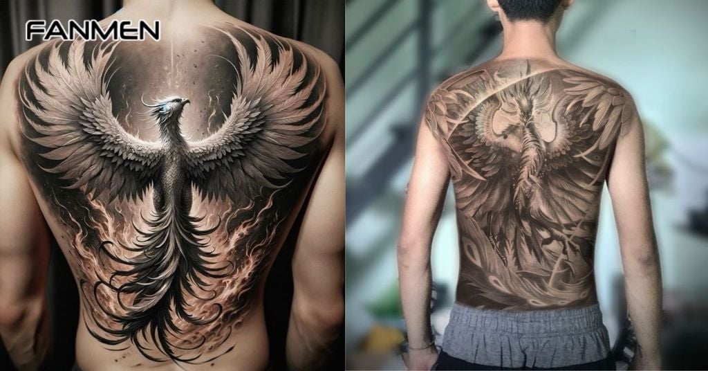Hình xăm phượng hoàng full lưng 8