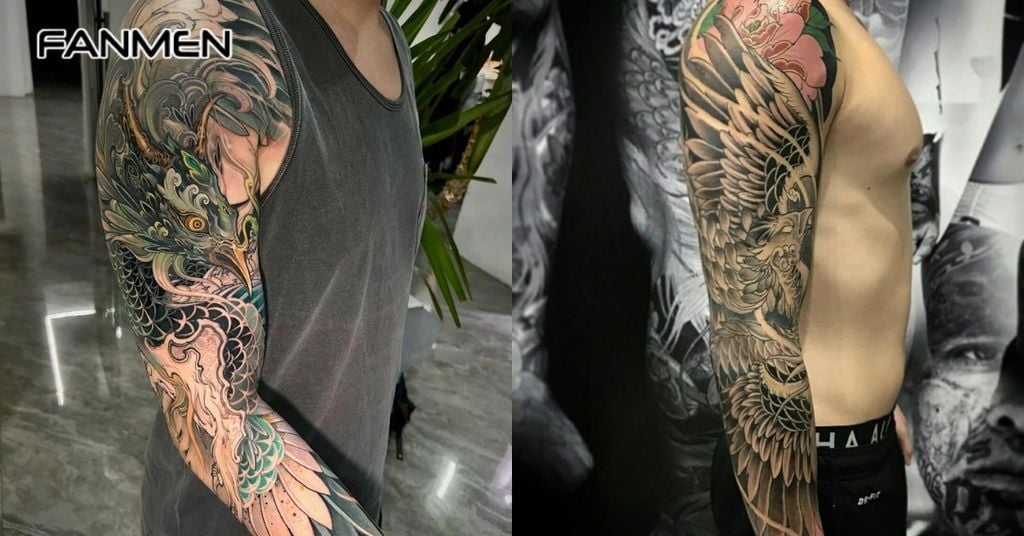 Hình xăm phượng hoàng full tay 13
