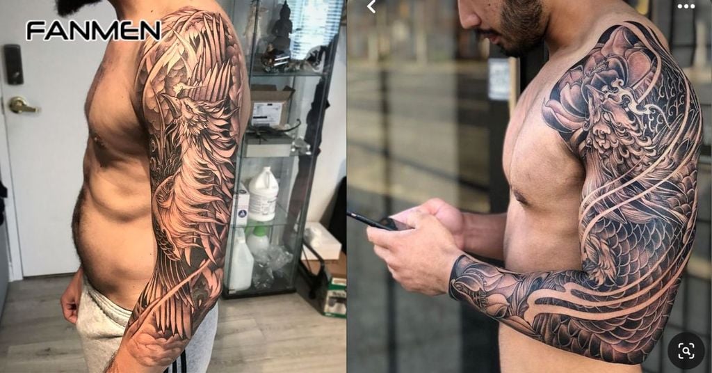 Hình xăm phượng hoàng full tay 5