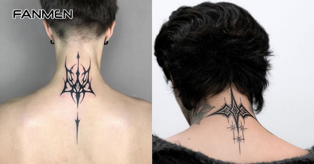 Hình xăm sau gáy nam đơn giản 3