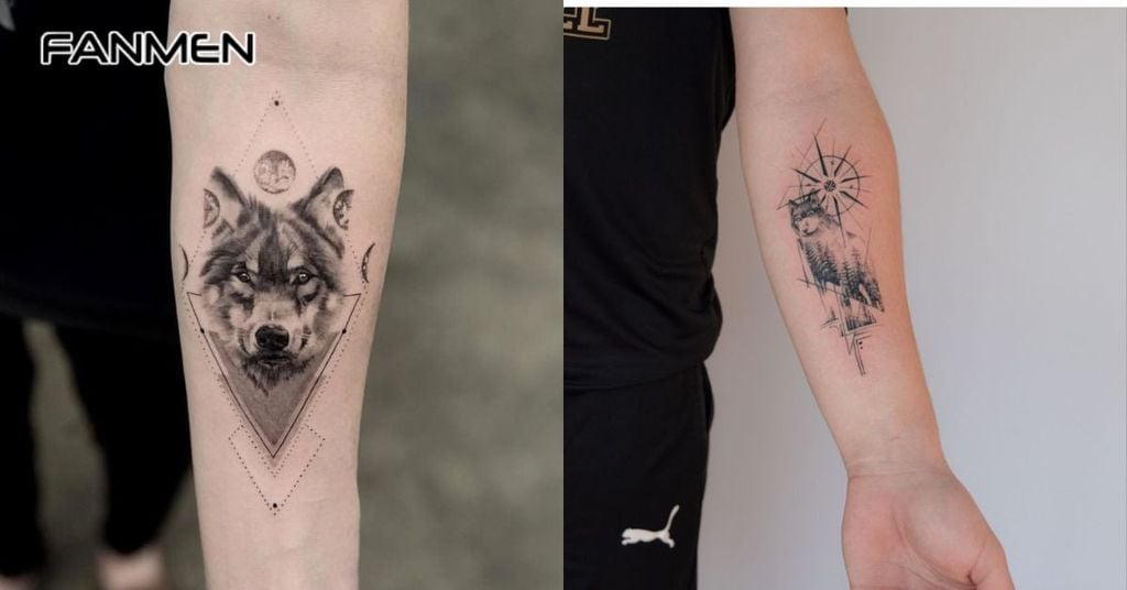 Hình xăm sói Geometric 5